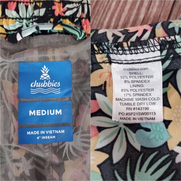 *READ* Chubbies Mens Size Medium Bloomerang Classic Swim Trunk Lined Floral - Picture 11 of 12